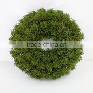 High Quality Plastic Pine Wreath for Xmas Decoration thumbnail-1
