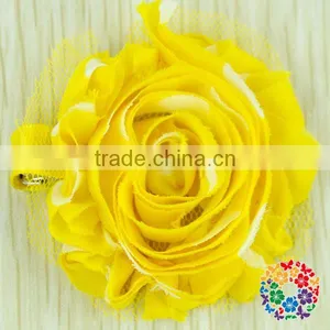 Wholesale Many Different Colors Shabby Chiffon Flower Decoration Girls Flower Hair Clips thumbnail-5