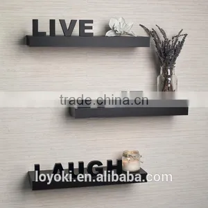 3 Shelves Wooden Rounded Floating Cube Wall Shelves With the Letter thumbnail-1