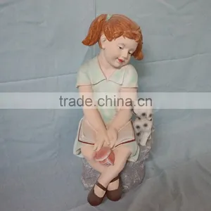 Fiberglass Garden Girl and Dog Sculptures Decor thumbnail-3