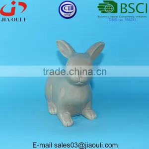 BSCI Audit Factory EASTER Rabbit Figurines Small Grey/white Porcelain Ceramic Rabbit, Easter Bunny thumbnail-4