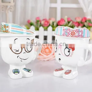Promotional Gift Navy Ceramic Water Tea Milk Coffee Cup Mug With Handle and Lid thumbnail-5