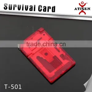 Red Stainless Multi Function Survival Card,pocket Outdoor Tool thumbnail-2