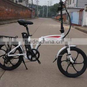 High Quality Electric 20'' Folding Bike One-piece Aluminum Alloy Wheel thumbnail-2