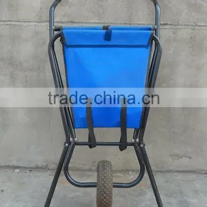 Light Weight Garden Tool Cart Fabric Basket Wheelbarrow With 10" Air Wheel thumbnail-3