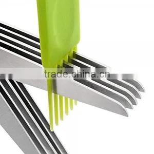 Kitchen Five Layers of Multilayer Stainless Steel Scissors Cut Green Onion Mince Coriander Laver thumbnail-3