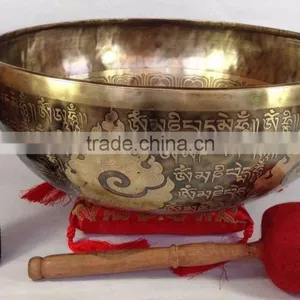 High Quality Special Chakra Carving Himalayan Tibetan Singing Bowl thumbnail-1