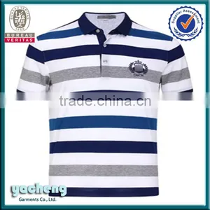 Fashion Summer Stripe Polo T-shirt Embroidery Men Cotton Polo T-shirt High Quality T-shirt thumbnail-1