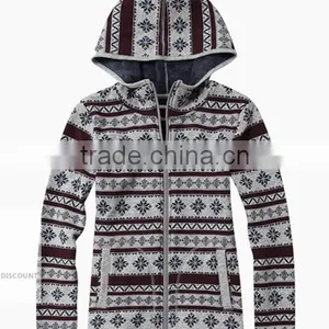 Women Man Polar Fleece Hoodies Stripe Flower Printed Patern thumbnail-1