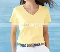 100% Cotton 200gsm, Custom Women's T-shirt , V-neck thumbnail-1