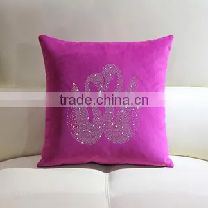 Hot Sell Fashion Cotton Plain Throw Pillow Case Custom Printing And Rhinestone Design Cushion Covers Decorative Car thumbnail-1