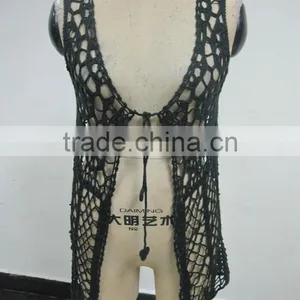 Crochet Summer Black Beach Bikini Cover thumbnail-1