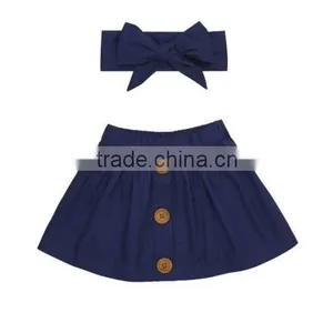 Latest Designer Cotton Skirt Kids Girl Short Dresses Matching Headband Sets thumbnail-6