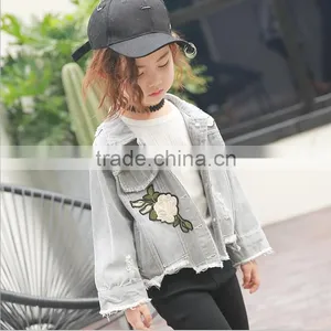Zm40647b Korean Style New Design Children Jeans Coats and Fancy Girls Jacket Casual Clothes thumbnail-1