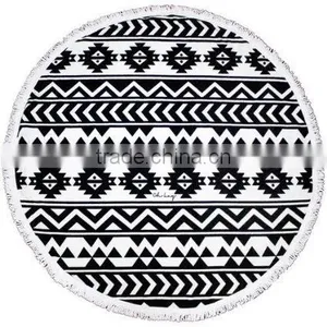 Custom Reactive Print Weighted Micro Fiber Beach Towel With Tassel thumbnail-2