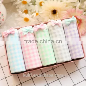 2017 Cute Candy Color Girls Cotton Underwear Lace Bowknot Gift Box Panties Briefs thumbnail-3