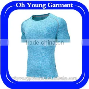 95%polyester 5%spandex Fabric Slim Fit Gym Clothing Mens Dri Fit T-shirt Running Sports Quick Dry Tshirt Onlie Shopping thumbnail-1