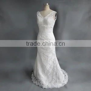 2017 China Manufacturer Customized Applique Lace Mermaid Wedding Dress thumbnail-6