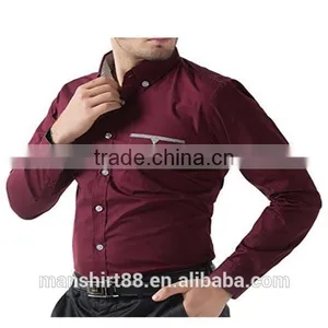 2016 New Wholesale Button Down Collar Regular Fit Plain Custom Men's Formal Dress Shirt thumbnail-5