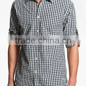 2015 European&American Style Slim Fit Official/dress Long Sleeve Mens/men Shirt With Double Collar&cuff thumbnail-1