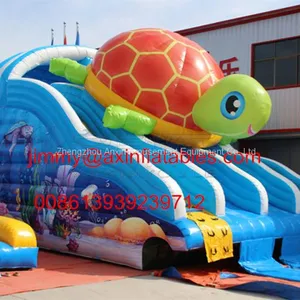 0.55MM Plato PVC Giant Commercial Sea Turtle Inflatable Water Slide For Kids thumbnail-1