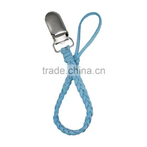 Baby Boy/Girl Dummy Pacifier Soother Nipple Leash Strap Chain Clip Holder Braided Leather thumbnail-1