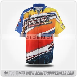 100% Polyester Racing Team Pit Crew Shirt,button Racing Shirt thumbnail-2