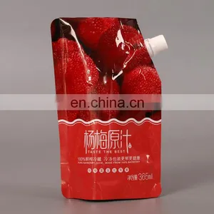 Customized Cheaper Price Red Plastic Liquid Hand Soap Stand up Spout Pouch Bag for Fresh Fruit Juice thumbnail-1