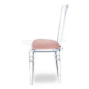 Hot Selling Party Chair Relax Plexiglass Cafe Chair Acrylic Chair With Colorful Velvet Cushion thumbnail-2