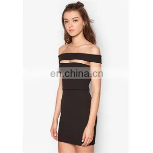 Bodycon Women Clothing Sexy Dress off Shoulder Strapless Fashion Black Dress thumbnail-3