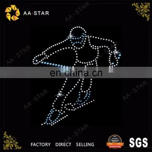 Fashion Skiing Design Rhinestone Sports Iron on Transfers for Boys thumbnail-1