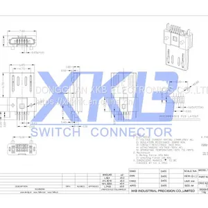 U252-05XN-5BVH11 SMD MICRO Male Usb Connector With Positioning Column thumbnail-2