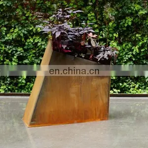 Outdoor Corten Steel Planter Customized Size Corten Steel Pot thumbnail-4
