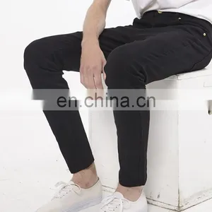 DiZNEW Custom High Waisted Men Black Straight Leg Stretch Bull Jeans thumbnail-6