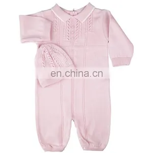 Wholesale Cute Infants Knitted Clothes Long Sleeve Autumn Winter Solid Color Baby Clothes Romper thumbnail-3