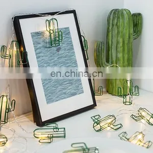 Quality Led Metal Iron Green Mini Cactus String Lights Garden Decorative Indoor Party Wedding Waterproof Fairy Strip Light thumbnail-2
