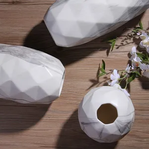 Artistic Large White Creative Marble Chinese Ceramic Vase For Hotel Table Decoration thumbnail-3