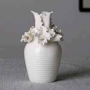 Office Hotel Shopping Mall European Style Cerative Large White Ceramic Flower Vase Decor thumbnail-3