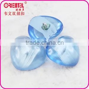 Colorful Heart Shape Transparent Acrylic Shank Button for Shirt thumbnail-1