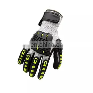 High Quality Anti-cut Level 5 HPPE En388 Anti Vibration Shock TPR Protective Safety Working Impact Gloves thumbnail-2