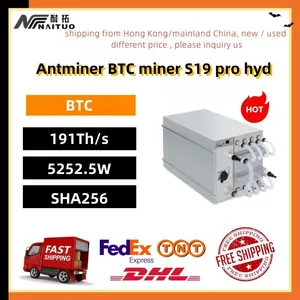 New S19 Pro Hyd 191th/s Antminer Bitcoin Miner BTC BCH /BSV SHA256 Algorithm Air-cooling Miner Asic Crypto Miner thumbnail-1
