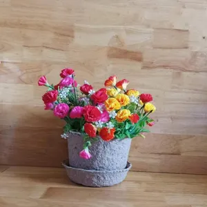 Handmade Flower Bottle Decorative Flower Vase Pulp Container Paper Mache thumbnail-2