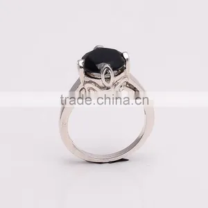 BLACK SPINEL RING ,925 Sterling Silver Jewelry Wholesale,WHOLESALE SILVER JEWELRY,SILVER EXPORTER,SILVER JEWELRY FROM INDIA thumbnail-3