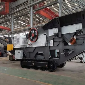 Small Tracked Mobile Stone Crusher, River Pebble Construction Waste Crushing Station, Mobile Stone Crushing Truck thumbnail-5