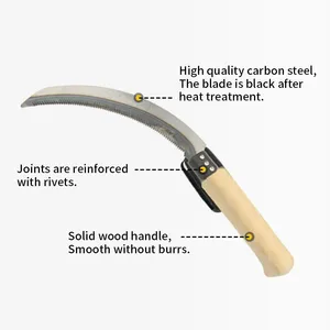 Hot Selling Carbon Steel Garden Sickle for Weeding Pruning Grass Cutting and Agriculture Use thumbnail-1