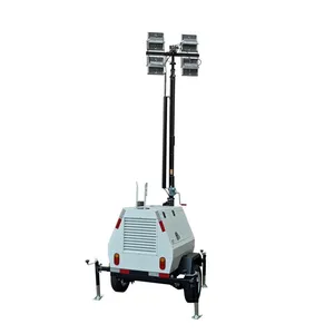 Factory Direct Trailer Mounted Diesel Mobile Lighting Tower Hydraulic Telescopic Light Tower For Construction Site thumbnail-4