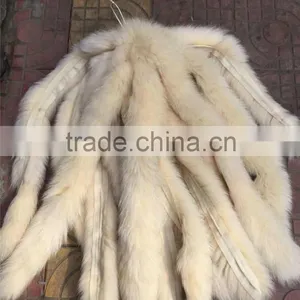 Natural Color Fox Fur Collar Real Fox Fur Stripes For Garment thumbnail-1