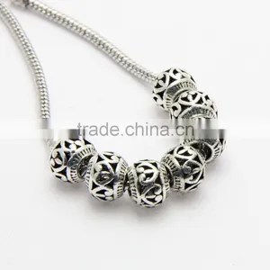 DIY Environmental Zinc Alloy Hot Selling Anti-silver Big Hole Metal Beads thumbnail-1