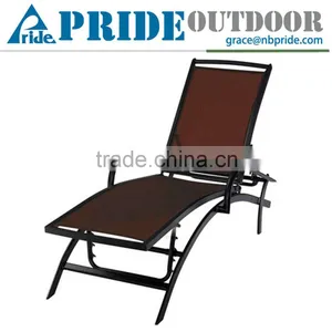 Lounger Chaise Lounge Outdoor Beach Pool Lazy Aluminium People Sun Lounger thumbnail-1