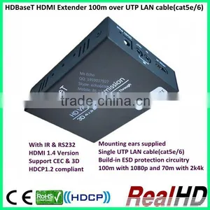 2016 Best Selling 100m HDBaseT V1.4 HDMI Extender by Cat5e/6 thumbnail-1